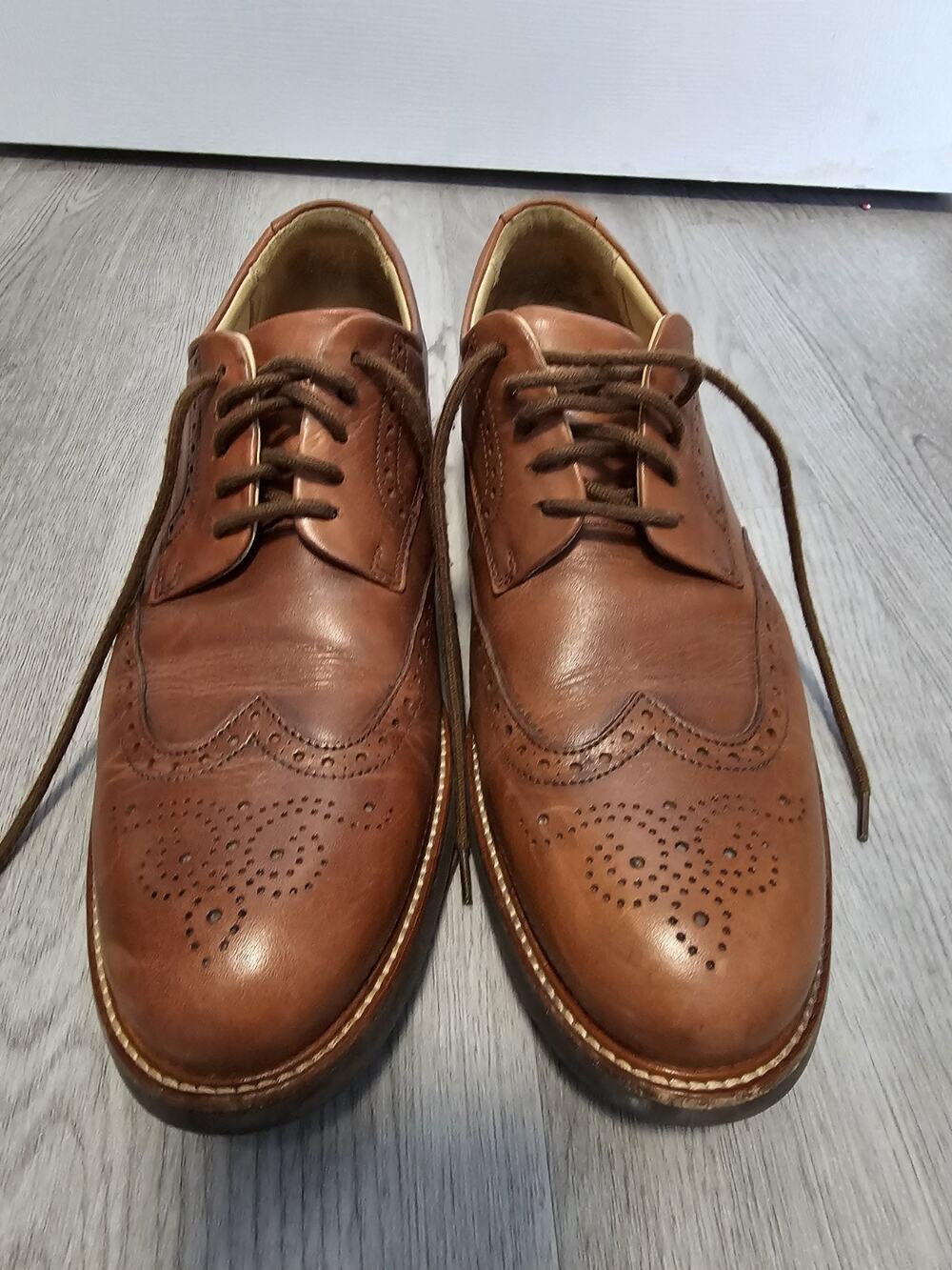 Samuel Hubbard Men's 10.5 Brogue Dress Shoe Tan Leather 2117 Made In Portugal